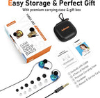 Vibes 202 Wired Earbuds - HiFi in Ear Monitor Headphones – Professional Noise-Isolating Ear Buds - Clear Sound, Deep Bass & Comfort-Fit IEM Earphones - MMCX to 3.5mm, Silver Plated Cord, Carrying Case