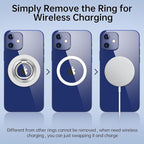 Magnetic Phone Ring Holder for MagSafe, Syncwire Magnetic Phone Ring Grip Finger Kickstand with Two-Sided Magnets Compatible with iPhone 16 Pro Max 15 14 13 12, Android, MagSafe Accessories, White