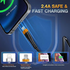 OIITH MFi Certified Short for iPhone Charger Cable 3 Pack 1 Ft, 12 inch for Lightning Charging Cord, Fast 2.4A for iPhone Data Cord Compatible with iPhone12/11/XS/Max/XR/X/8/8P/7P/6/iPad - Orange