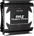 Pyle 2 Channel Car Stereo Amplifier- 1400W Dual Channel Bridgeable High Power MOSFET Audio Sound Auto Small Speaker Amp w/ Crossover, Bass Boost Control, Gold Plated RCA Input Output, Black - PLA2200
