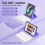 Keyboard Case for iPad 9th/8th/7th Generation 10.2 inch 2021/2020/2019 & ipad Pro 10.5-inch & ipad Air 3 2019-Backlit Detachable keyboard 360° Rotatable Folio Cover with upper pencil holder-(Purple)