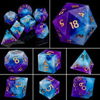 ARUOHHA DND Sharp Edged Dice Set, 7pcs Translucent Polyhedral Dice Set with Gift Box, Resin D and D Dice Set RPG Role Playing Game D20 D12 D10 D8 D6 D4