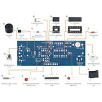 Soldering Practice Kit DIY RGB Alarm Clock Green Sound Sensor RGB Gyro Red Responder Red Flash Turntable Electronics Projects Simple Welding Skills Plug-in Circuit Kit for DIYers (04SZ5-1)