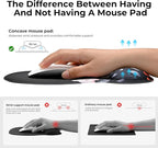 EooCoo Ergonomic Mouse Pad with Gel Wrist Rest Support Middle Concave Design, Relieve Wrist Pain Mousepad, Non-Slip Base for Laptop, Computer, Office Desk Accessories, Carpal Tunnel Syndrome