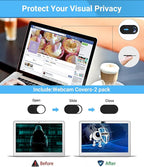 PYS Magnetic Privacy Screen for MacBook Air 15.3 Inch (2025/2024/2023, M4, M3, M2 Chip) - Removable Anti-Glare Protector with Camera Cover Slide, Anti-Blue Light Filter for Mac Air 15.3" Laptop