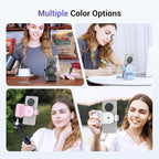 KIWIFOTOS Phone Camera Grip Smartphone Tripod Mount Handle Holder for iPhone 15 14 Pro Max S23 S22 Ultra with Bluetooth Shutter and Cold Shoe Adapter Selfie Vlog Video Shooting-White