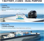 Redodo 12V 140Ah Dual Purpose Lithium Marine Battery, 1000CCA Group 31 Bluetooth Starting Battery with Self Heating, 3 Pack