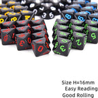 50pcs Assorted D10 Opaque Black with Black Dice Bag 10 Sides Dice for Tabletop RPG World of Darkness Vampire (0-9)