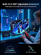 UPERFECT Portable Monitor 18.5-inch 120HZ 100% sRGB 1080P w/VESA & Stand 180° Adjustable Ultra-Slim & Lightweight Frameless FHD FreeSync IPS HDR Gaming Display, Travel Second Monitor for Laptop