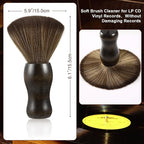 2 Pack Vinyl Turntable Wood Record Cleaning Brushes,Anti-Static Record Brush for Vinyl Albums LP CD Cartridge/Camera Lens/Computer Screen/Keyboard/Character Models