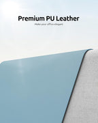 YSAGi Leather Desk Protector, Office Mat, Large Mouse Mat, Non-Slip PU Leather Blotter, Laptop Desk Pad, Waterproof Writing Pad for Office and Home (Ice Blue, 23.6" x 13.8")
