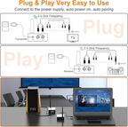 1Mii 2.4Ghz Wireless Audio Transmitter Receiver for TV, 320ft Long Range 20ms Low Delay HiFi Audio, Wireless Adapter Kit for Subwoofer/Powered Speaker/Stereo/Soundbar, RCA(3.5mm AUX) Out/Input