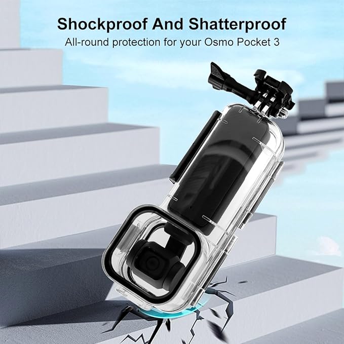 PULUZ Dive Case for DJI Osmo Pocket 3 Waterproof Case PC Protective Shell 45M/147FT Underwater Diving Housing Cover with Accessories for Osmo Pocket 3 Action Camera