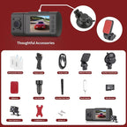 2025 Dash Cam, 3 Channel Dash Cam Front and Rear Inside, Interior Car Camera, 2.5K/1440P Single Fr,Fr+Interior, Front+Rear Dash Camera for Cars Taxi with Night Vision, Parking Monitor 1S Recording