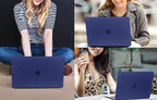 CISSOOK Case for MacBook Air 13.6 inch 2022 2024 2025 Release A2681 M2 A3113 M3 A3240 M4 Chip with Touch ID,Royal Blue Hard Shell Case & Keyboard Cover & Screen Protector, Navy Blue