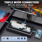 AULA F99 Wireless Mechanical Keyboard,Tri-Mode BT5.0/2.4GHz/USB-C Hot Swappable Custom Keyboard,Pre-lubed Linear Switches,RGB Backlit Gaming Keyboards for PC/Tablet/Xbox/PS4/PS5