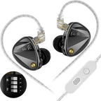 KZ Vader Pro in-Ear Monitors Gaming Earbuds, Triple Dynamic Driver IEM with 4 Tuning Switches, Clarity in All Frequency Stereo Sound Comfortable Noise Isolating Earphones for Stage and Studio (MIC)