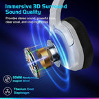 FC200 Wireless Gaming Headset for PS5, PS4-2.4GHz USB Foldable Headphones with Mic - 3D Stereo Bluetooth Headset with 50Hrs Battery Life, for Switch, PC, Mac, Mobile