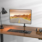 WALI Single Monitor Mount, Single Monitor Arm Desk Mount,Desk Monitors Stand, Holds Screen Up to 32inch, 22lbs, Adjustable Mount with C-CLAMP Designed for Home Office Application(M001), Black