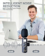 PQRQP 3 in 1 Professional Wireless Lavalier Microphone for iPhone, Android, Camera, Wireless Microphones, Mini Microphone, Crystal Clear Sound Quality for Recording, Live Streaming, YouTube, TikTok