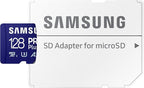 Samsung PRO Plus microSD Memory Card + Adapter, 128GB microSDXC, Up to 180 MB/s, Full HD & 4K UHD, UHS I, C10, U3, V30, A2, for Android Smartphones, Tablets, GoPRO, and DJI Drone (MB MD128SA/AM)