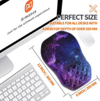 Ergonomic Slope Mouse Pad Wrist Support, Wrist Rest Mousepad for Carpal Tunnel Pain Relief with Massage Bulge and Slow Rebound Memory Foam (12x8 inch, Galaxy)