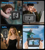 Double-Sided Magnetic Phone Ring Light with Mini Tripod Stand,448 LED 6000mAh Rechargeable RGB Selfie Light for iPhone,Handheld Stabilizer with Light for Magsafe/Phones/Video Recording/Makeup/Photos