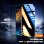TOCOL for iPhone 16 Plus 15 Plus Privacy Screen Protector True 25°Anti Spy 9H+ Hardness Tempered Glass Full Coverage Screen Protector Easy Installation 2 Pack