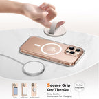 Magnetic Phone Ring Grip Holder, Silicone Finger Loop Grip, Compatible with MasSafe, Back of Phone for iPhone Pro Max/Plus/16/15/15/14/13/12 Series, Stone