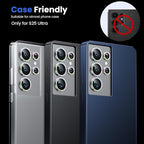 WSKEN for Samsung Galaxy S25 Ultra Camera Lens Protector - Ultra Thin Case Friendly, 9H Shatterproof Tempered Glass with Aluminum Metal Circle Camera Screen Protector Cover Accessories, Glitter Color