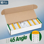 Everest 45° Angled RJ45 Cat6A Keystone Jacks 50-Pack in Yellow - Slim Profile Female RJ45 Connectors - Cat 6A Keystone Jack - Compatible with 45° Angled Speed Termination Tool - 45Term (B0BL3GS7ZY)