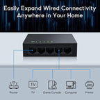 SODOLA 5 Port Gigabit Ethernet Switch|Mini Metal Housing Switch|Plug&Play|Fanless Design| Desktop Ethernet Splitter |Quiet Unmanaged Network Switch