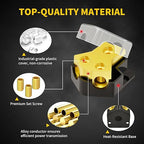 12V Power Distribution Block Car Audio 2 Way 0/2/4 Gauge in 4/6/8 Gauge Out, Premium Ground Distribution Block 12 Volt Amp Distribution Block Splitter for Automotive Car Marine Boat (4 Pack)