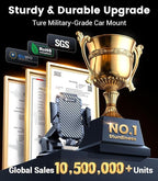 VICSEED Strong Suction Car Phone Holder [Ultra-Stable for Heavy Phones & Thick Cases] 3-in-1 Dashboard Windshield Vent Cellphone Mount, Military-Grade Truck Boat Cradle Universal for iPhone & Android