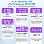 iPad Pencil with Magnetic&5 Extra Tips,USB-C Faster Charge,Stylus Pen Compatible with iPad 6-11th/A16,Air M3/M2/3-5th,Pro M4/11/12.9/13inch,Mini 5th-7th/A17Pro (White)