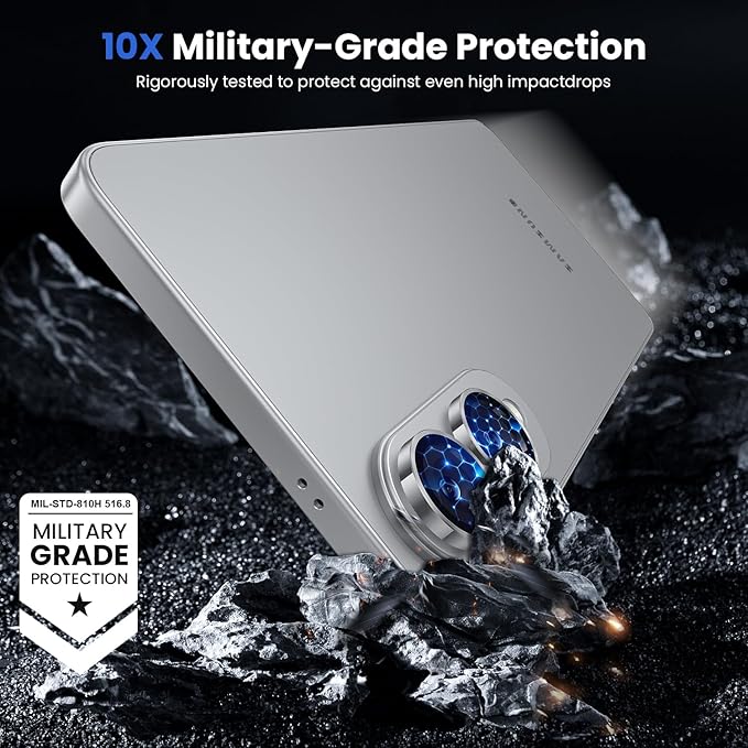 WSKEN for Samsung Galaxy S25 Edge Camera Lens Protector - Edge Thin Case Friendly, 9H Shatterproof Tempered Glass with Aluminum Metal Circle Camera Screen Protector Cover Accessories, Silver