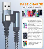 sweguard USB Type C Charger Cable Right Angle [2-Pack,10FT] iPhone 16 Charger Braided Cord for iPhone 15 16 Pro Max Plus Samsung Galaxy S25 S24 S23 S22 S21 S20 S10 Note A55 A15 Flip Pixel LG Moto PS5