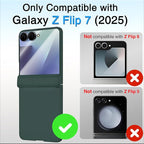 STORMTAL for Samsung Galaxy Z Flip 7 Case, Hinge Protection, Built-in Screen Protector, Wireless Charging, Shockproof, Slim Rugged Phone Protective Case for Galaxy Z Flip 7 Green