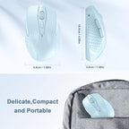 TECKNET Wireless Mouse, 2.4G Ergonomic Optical Mouse, Computer Mouse for Laptop, PC, Computer, Chromebook, Notebook, 6 Buttons, 24 Months Battery Life, 4000 DPI, 6 Adjustment Levels