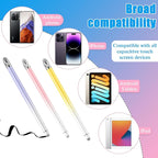 Bopomofo 3PCS Stylus Pen for Touchscreen,Stylus Pen for iPhone/iPad/Tablet Android/Microsoft/Surface, Compatible with All Touch Screens(Purple/Pink/Yellow)
