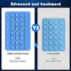 2PACK Silicone Double Sided Suction Phone Case Mount, Detachable Hands Free & Strong Grip Holder for Selfies & Videos, Compatible iPhone Android (Blue, 2Pack 40 Suction Cups)