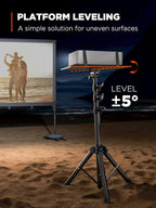 AMADA HOMEFURNISHING Foldable Projector Tripod, Multipurpose Laptop Stand with Removable Mouse Tray, Adjustable Height 25-63 Inch, Outdoor Movie Projector Stand, AMPS03