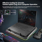 IMMOENUC- Compressed Air Laptop Cooling Pad with Wireless Charging RGB Laptop Cooler Stand with Powerful External Turbo Cooling Fan Compatible with 14-inch and Above MacBook/Dell/HP/Lenovo Laptops