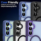 for Samsung Galaxy S24 FE Camera Lens Protector, Individual Metal Ring Tempered Glass Lens Cover, [Strong Adsorption] Scratch Resistant Ultra-Thin HD Clear Lens Cover, 1 Set-Purple Ring