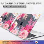 CISSOOK Floral Case Cover for MacBook Air 13 Inch 2020 2021 2019 2018 Release A2337 M1 A1932 A2179, Plastic Hard Shell Case with Keyboard Cover for MacBook Air 13" with Touch ID, Gorgeous Flowers