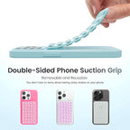 Silicone Double-Sided Suction Phone Case Detachable Mount, ASMR/Fidget Sticky Phone Grip Hands-Free Accessories for Selfies & Videos, Trending TikTok items for iphone & Android (3.74"x2.2", Baby Blue)