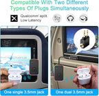2025 Beeitzie Ultra Airplane Bluetooth 5.4 Transmitter for All Headphones, aptX LL, Supports 2 Headphones/AirPods, Wireless Audio Adapter for in-Flight, TV, Gym, Tablets，Metal Frame
