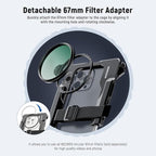 NEEWER Universal Smartphone Video Rig with Handles 67mm Filter Adapter Anti Drop Cold Shoe Compatible with DJI Mic iPhone Samsung Galaxy Android, Phone Cage Stabilizer for Video Recording, PA017