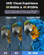 ARISKEEN 8K HDMI Cable 100FT, 48Gbps High Speed Fiber Optic HDMI 2.1 Cable, 8K 60Hz, 4K 120Hz Support for HDR 10, HDCP 2.2 2.3, Unidirectional Braided HDMI Cord Compatible with Laptop/HDTV - 100 Feet