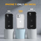 Miracase Glass Series for iPhone 11 Case 6.1 inch, Upgraded Full-Body Rugged Phone Bumper Case Cover with Built-in 9H Tempered Glass Screen Protector and Camera Protector, Matte Clear